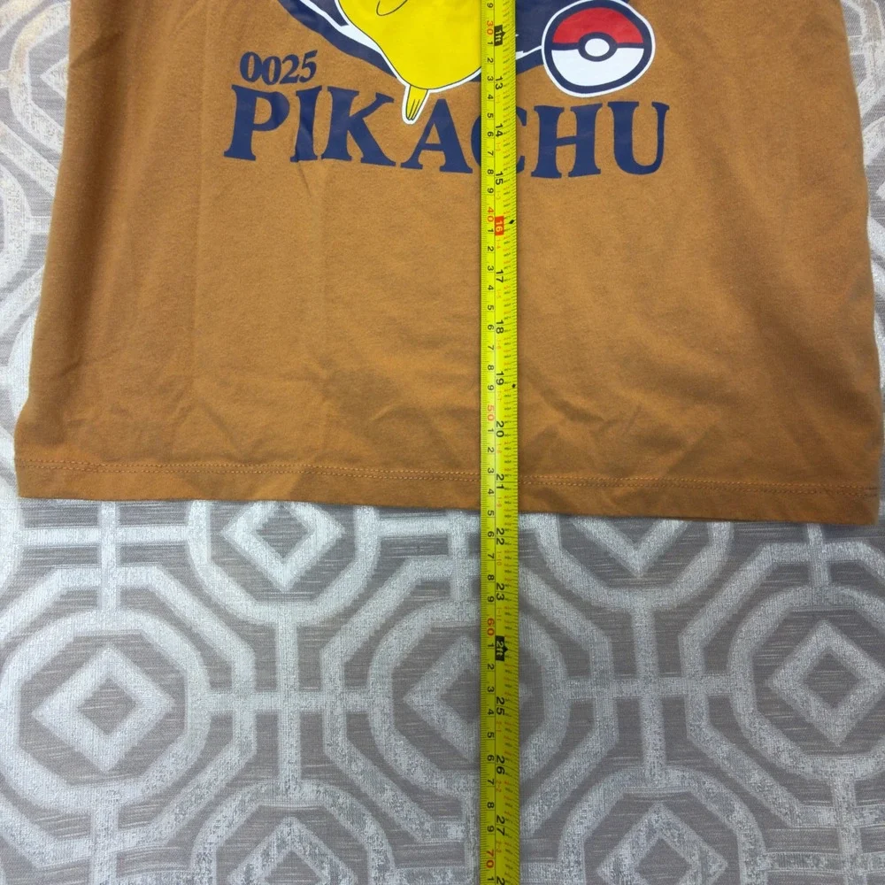 Pokemon Pikachu Boys Graphic T-Shirt Yellow Ochre Mad Engine Size L 12